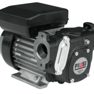 Dieselpump Panther 230v 72 l/min bränslepump i svart och silver med cylindrisk kropp, synligt skruvfäste, elbox på ovansidan och etiketten "PIUSI Made in Italy" på framsidan.