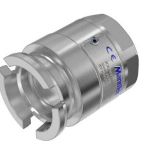 TODO diesel droppfri tankbilskoppling aluminium, med räfflade ändar och sexkantsmutter, har graverad text och en blå MannTek-logotyp - utformad för säkra rör- eller slanganslutningar i dieselapplikationer.