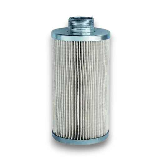 Clear Captor bränslefilter är en cylindrisk, veckad metallfilterpatron med gängade övre och nedre ändar, som visas stående upprätt mot en vit bakgrund.