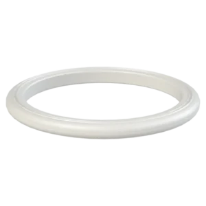 Packning S60x6 (2" BSP/NPS) - Ribbad till IBC-adapter är en rund, vit, ribbad plastpackning avsedd för IBC-adaptrar, som visas mot en transparent bakgrund.